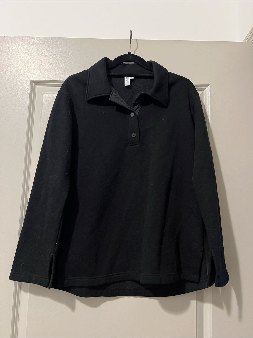 & Other Stories Black Long-Sleeve Collared Pullover